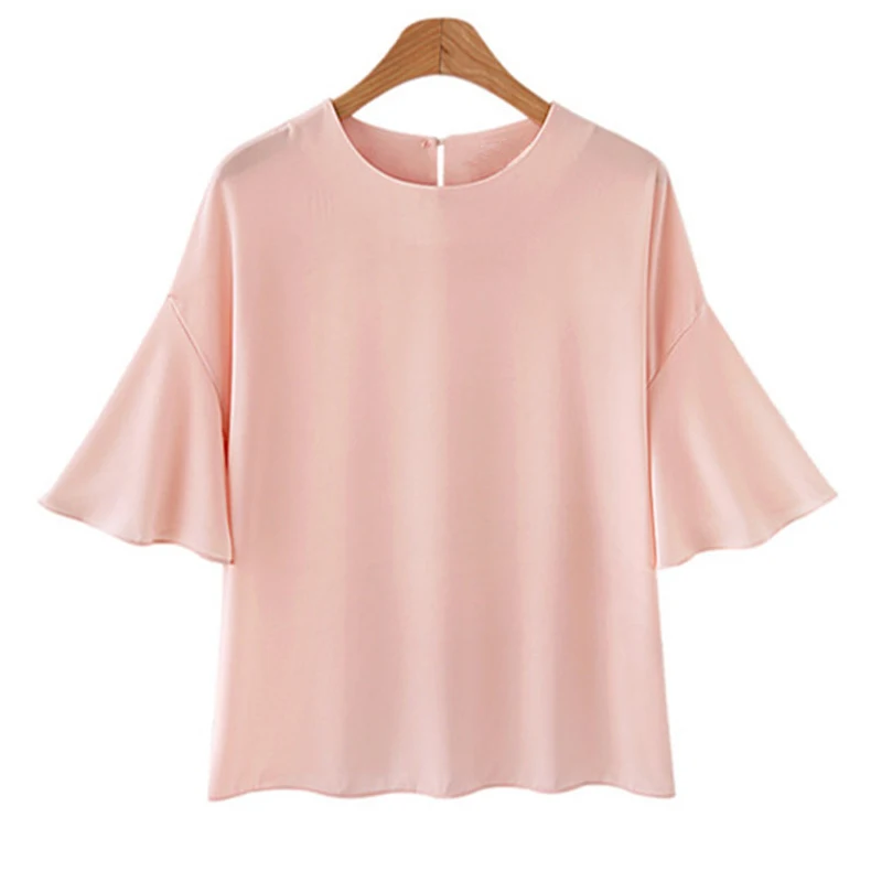 2018 Summer Women Blouse Casual Polyester shirt Anti wrinkle off Tops