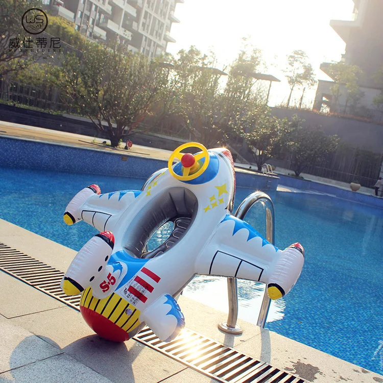 Надувное сиденье Детский круг для плавания мультфильм мальчик яхты утолщение самолет руль плавательный надувной матрас малыша