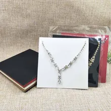 300 шт 10*10 см белый/черный/коричневый/красный ручной работы пустые ювелирные изделия карты ожерелье упаковка для прилавка карты пользовательская цена логотипа Экстра