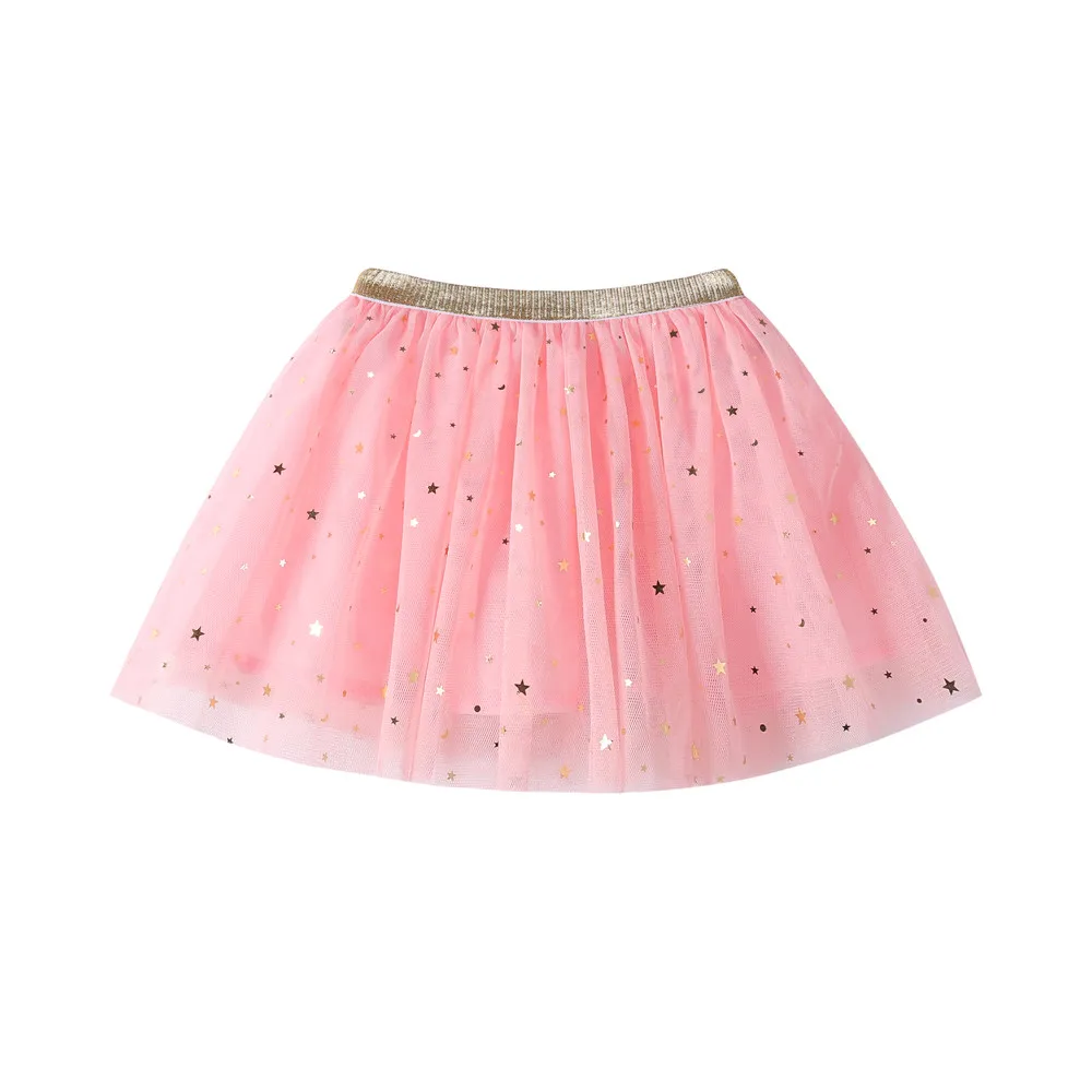 Модные вечерние балетные юбки-пачки принцессы со звездами и блестками для маленьких девочек юбка-пачка детская юбка для девочек - Цвет: PK