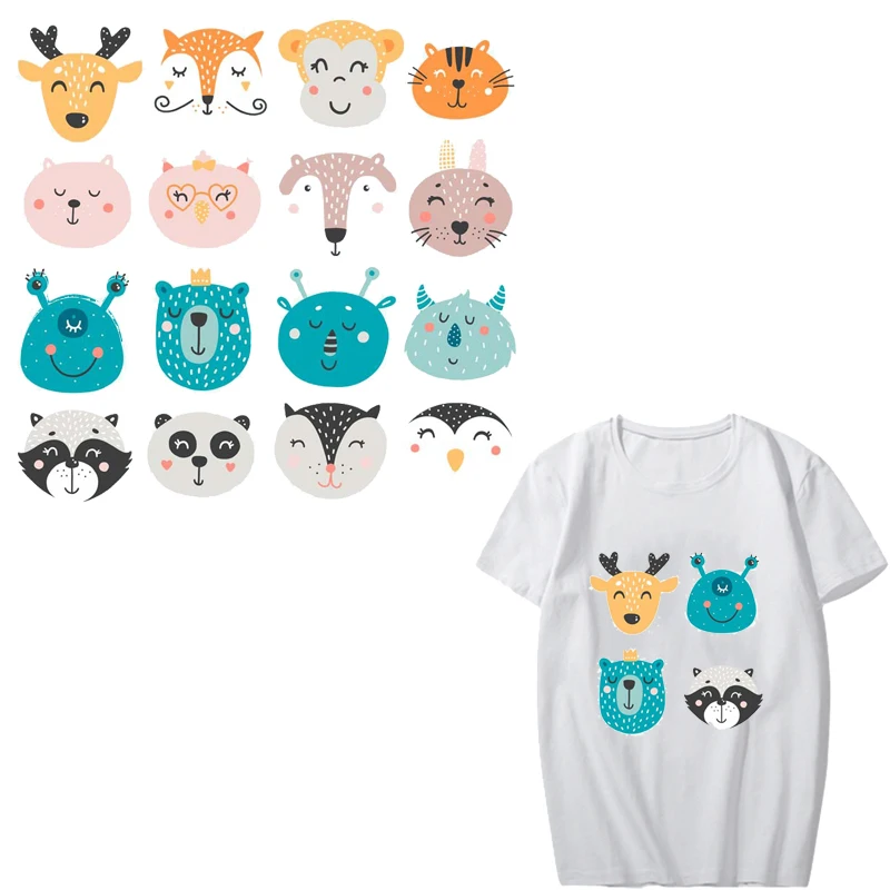 

Cartoon Cat Patches Iron on Transfer Patches for Children's T-shirt Dresses DIY A-level Washable Stickers Heat Press Appliqued