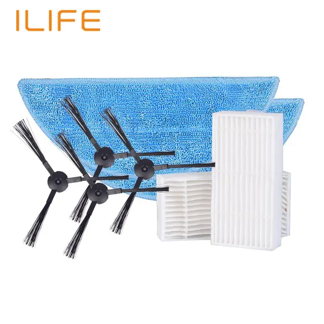 Запасные Комплекты для ILIFE V3S V5 V5S Робот Пылесоса, Запчасти Робот-Уборщика, Вакуум-Фильтр HEPA, Боковые Щетки, Бесплатная доставка