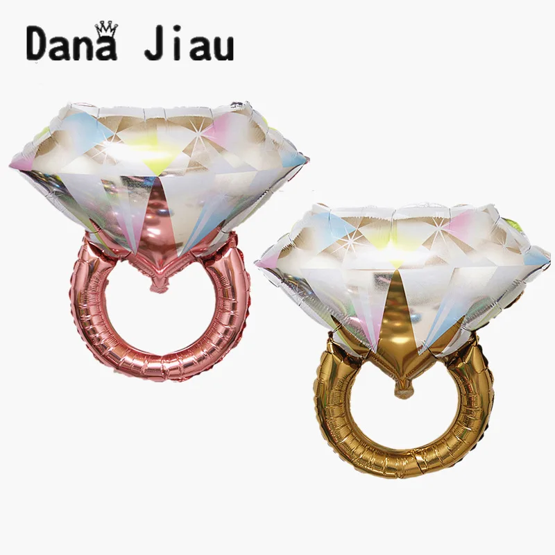 

Large Rose Gold Diamond Ring Aluminum Foil Balloons I LOVE YOU red heart ball Wedding Proposal Valentine's Day Party Decorations