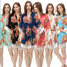 Цветочная одежда для невесты, хлопковое платье подружки невесты, подарок для невесты, халат атласный, свадебные платья для вечеринок, хлопковое кружево Rob