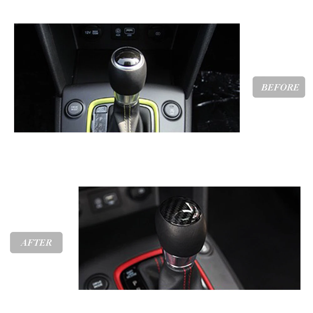 2Car Interior Console ABS Gear Shifter Knob Cover Trim Frame Molding Matte Silver For Hyundai