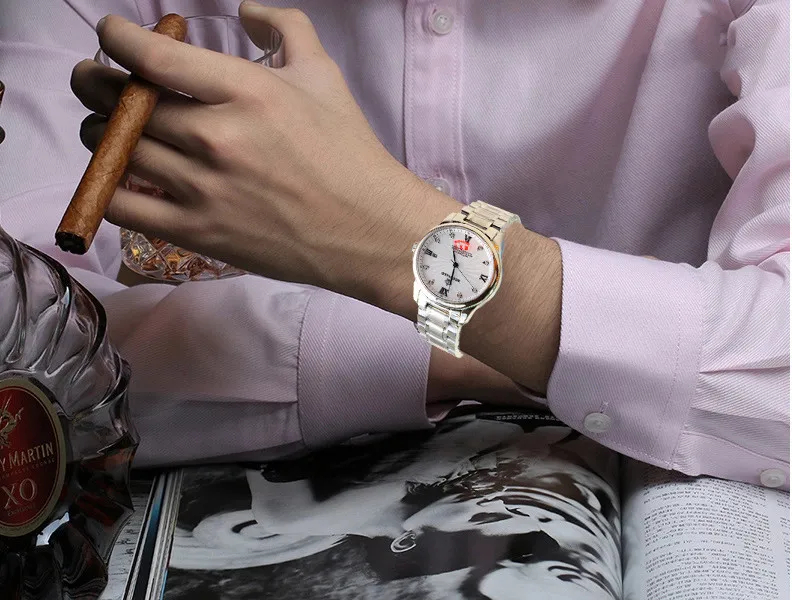 Модный бренд кварцевые Часы из нержавейки Для мужчин женщина пара роскошные короны 3ATM Водонепроницаемый Relogio masculino Бизнес Часы