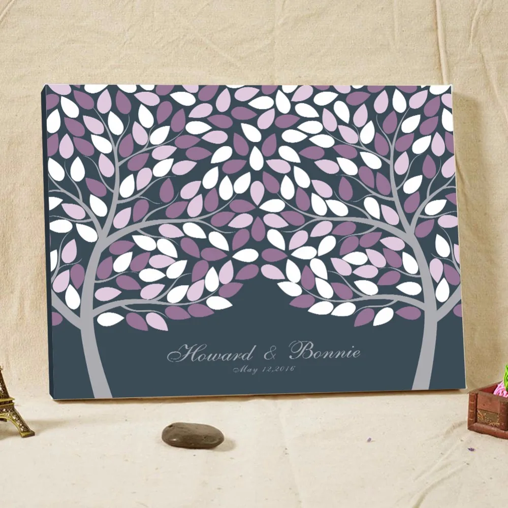 

Personalized Wedding Signature Guest Book Name Date Canvas Fingerprint Tree Guest Book Custom Baby Shower Guest Book Party Decor