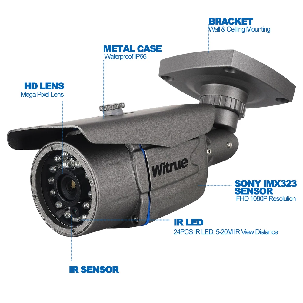 AHD камера 1080P видеонаблюдения sony IMX323 20 м ночное видение CCTV ИК наружная