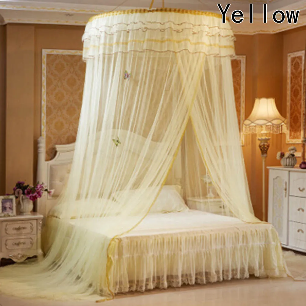 Роскошная романтическая подвесная купольная москитная сетка принцесса ученики насекомые кровать навес сетка кружева круглые москитные сетки занавески для постельных принадлежностей