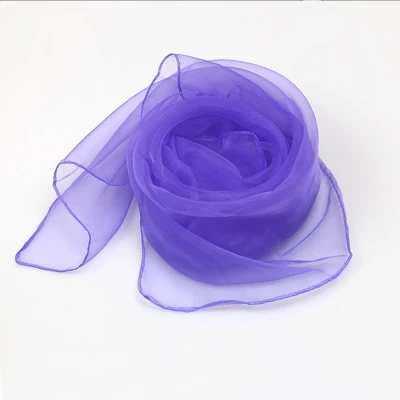 Light Purple Sparsil, женский, летний, весенний, прозрачный, квадратный шарф, Одноцветный, головной убор, тонкий, шифон, шарфы, модная, органза, обертка, 70 см* 70 см - Цвет: Light Purple