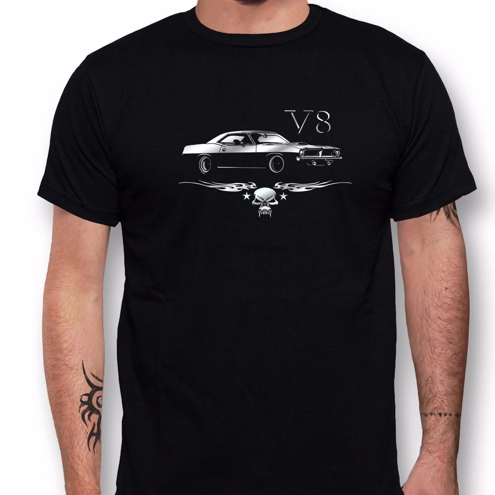 

V8 T-shirt Muscle Car for Classic Barracuda Plymouth Cuda Fans Hemi Tshirt