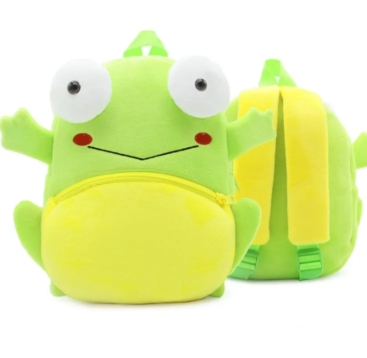 Школьный рюкзак в виде животных, Детский плюшевый рюкзак, игрушка, мини-школьная сумка, детские подарки для детского сада, для мальчиков и девочек, детские Студенческие Сумки, прекрасный рюкзак - Цвет: Frog