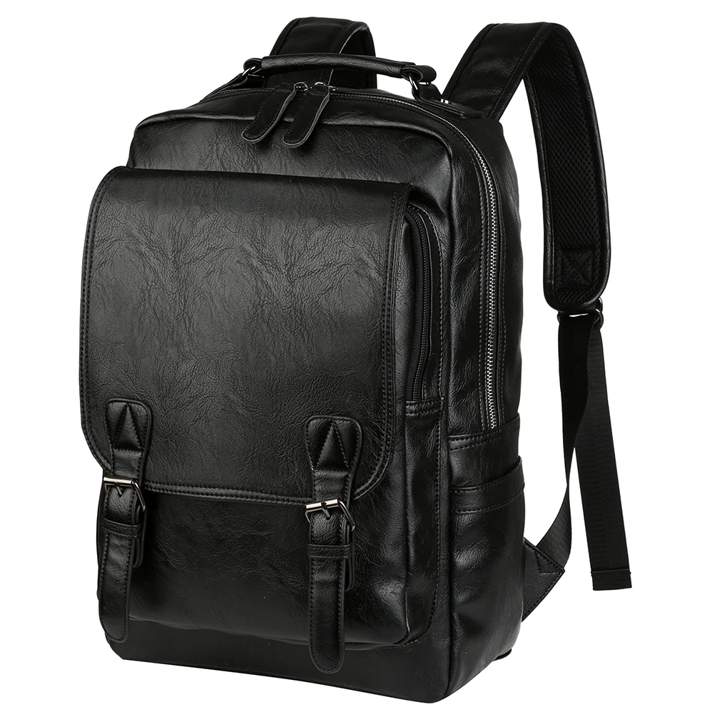 

Vbiger Men PU Leather Backpack Breathable School Shoulders Bag Trendy Laptop Backpacks Casual Daypack Backpack