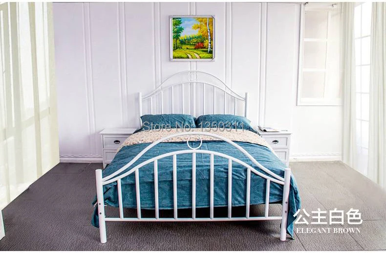 Enhanced version of European style Metal bed iron bed double bed pastoral style student bed 1.5 meters 1.8 meters Enhanced version of European style Metal bed iron bed double bed pastoral style student bed 1.5 meters 1.8 meters