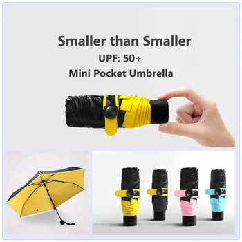 

50Pcs/Lot Fashion Mini Pocket Umbrella Clear Men Umbrella Windproof Folding Umbrellas Women Compact Rain Umbrella