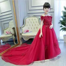 Высококачественное длинное платье с цветочным узором для девочек, праздничное платье принцессы на свадьбу для маленьких девочек, платье для крещения, платье для первого причастия