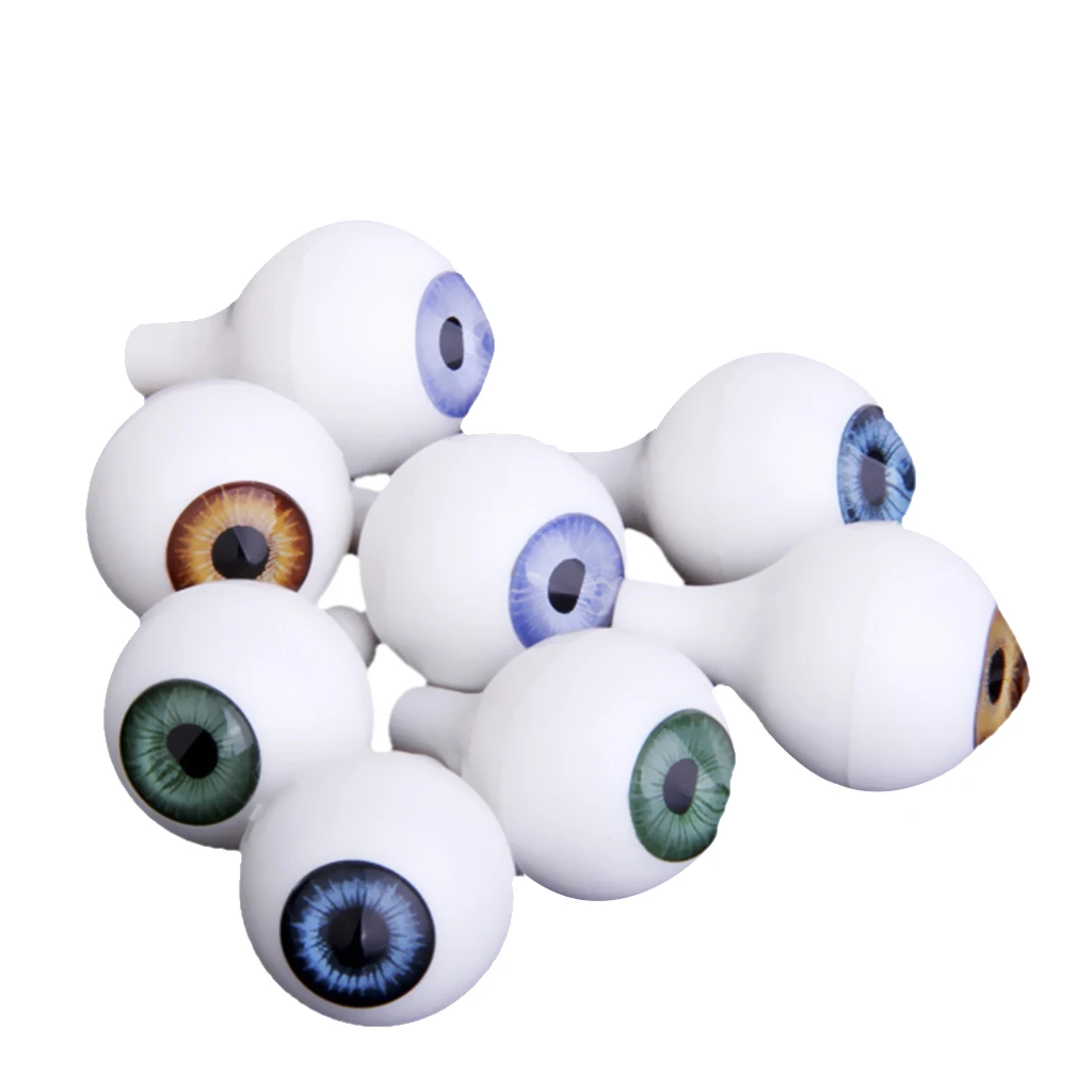 8pcs Round Acrylic Doll Eyes Eyeballs Animal Puppet Craft Plastic Safety Eyeball Halloween Props 22mm for Dolls DIY Making