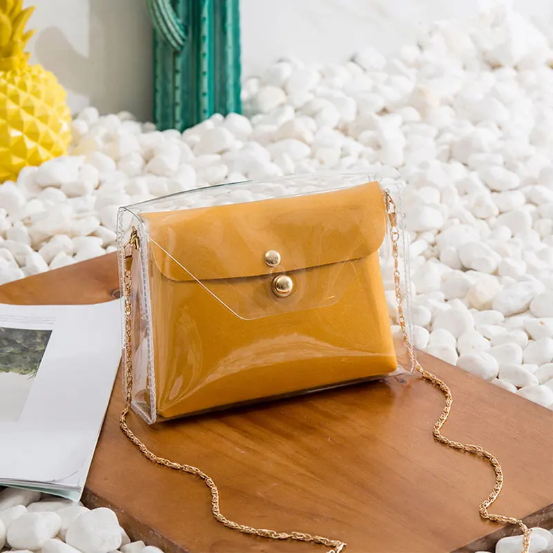 

Oeak 2pcs Transparent Clean Chain Crossbody Clutch Shoulder Bags For Women 2019 Female Girls Mini Messenger Bag Main Handbag