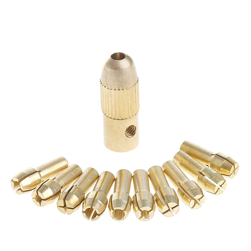 

1 Set 3.17mm+10Pc 0.5-3.2mm Micro Twist Hand Drill Kit Chuck Electric Drill Bit Collet