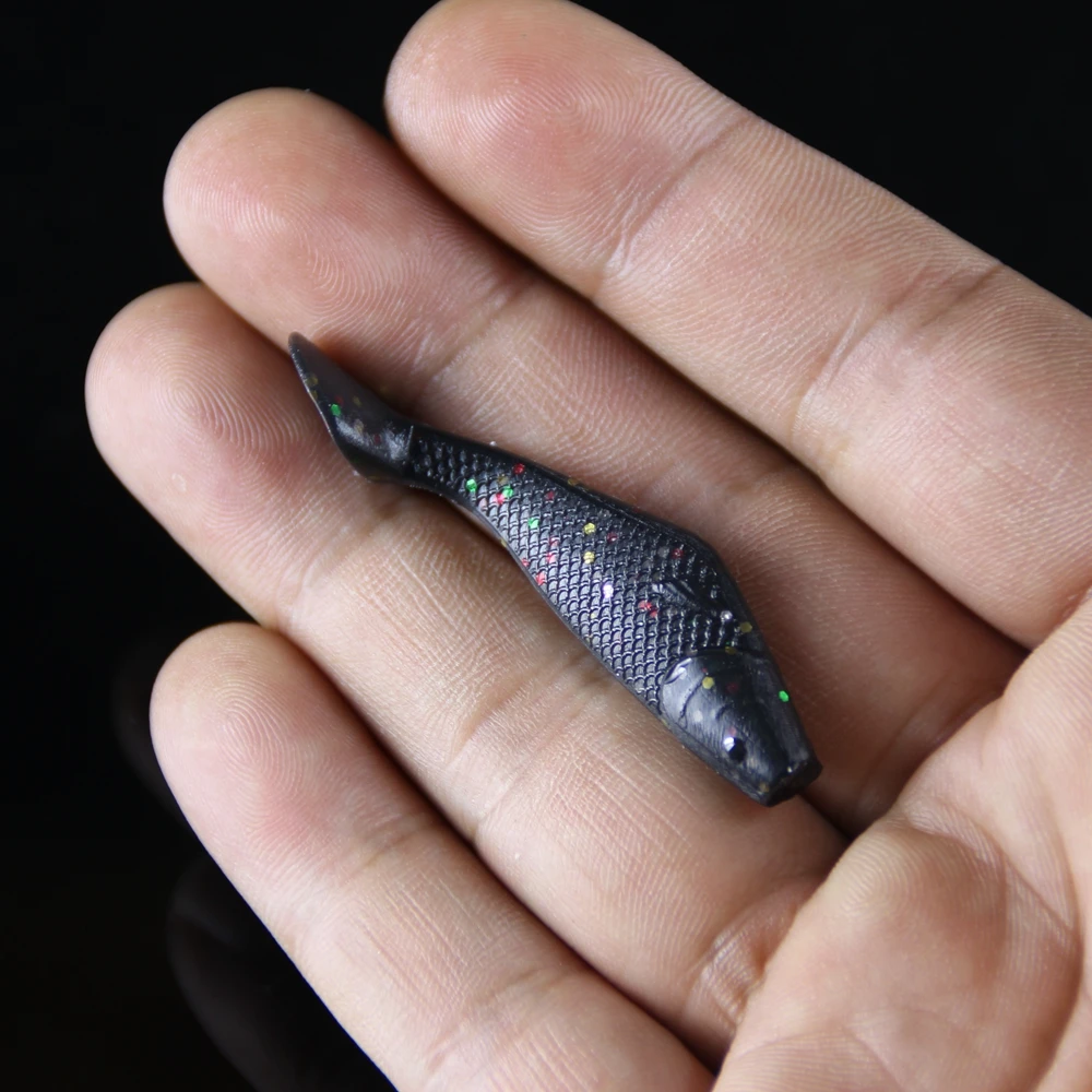 Spinpoler 50pcsLot Soft Fishing Lure Swimbait 50mm1.6g Magic Lures Carp Fishing Tackle Soft Shad Bait Worm Isca Artificial  (4)