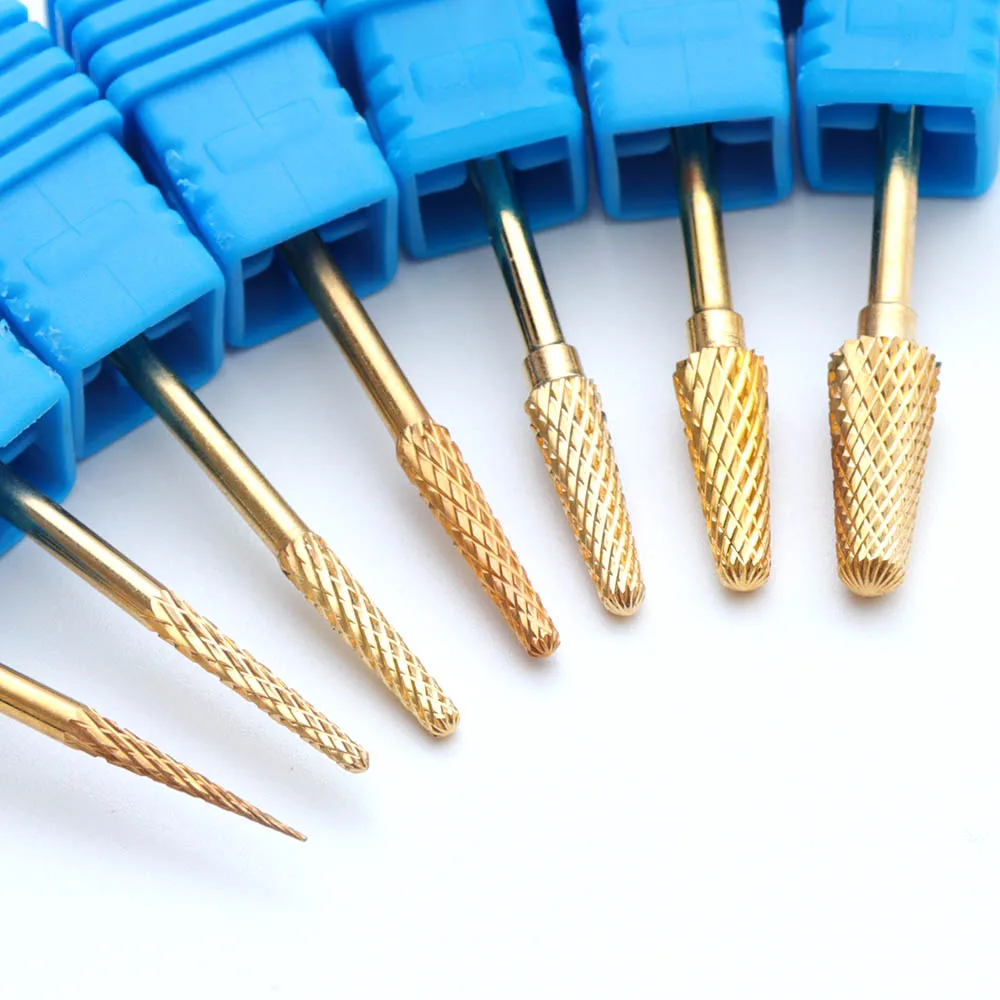 20 Тип ногтей сверло Золото Карбида электрическая фреза резак фрезы для ногтей для маникюра машины аксессуары Nail Art инструменты TRSTZ-J