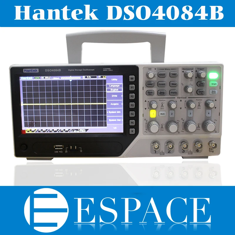 2017 Новый Hantek DSO4084B цифровой осциллограф 80 МГц 4 канала 1 Gsa/s Встроенный USB