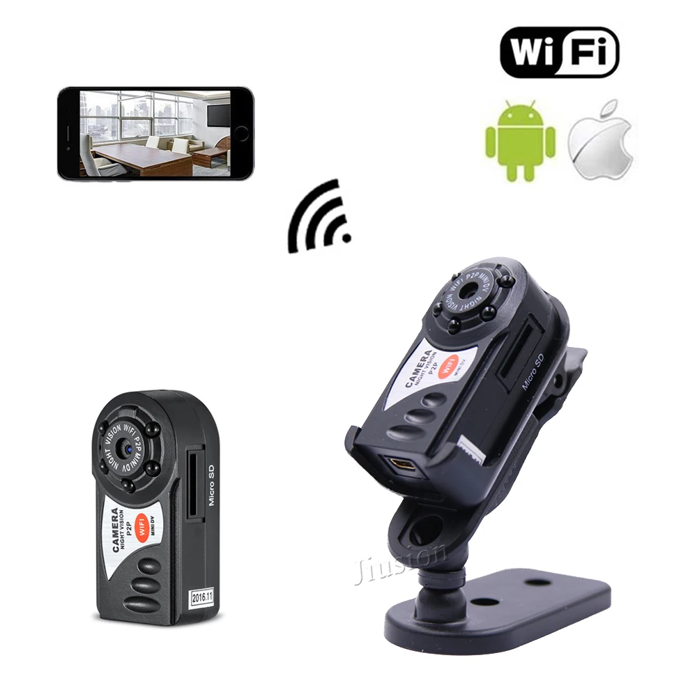 

Q7 Mini Wifi DVR Video Camera Recorder Wireless Wi-fi IP Camcorder Night Vision Camera with microphone, Small Nanny Camera