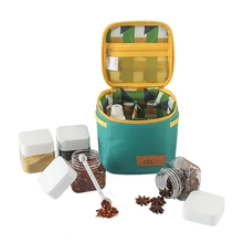 8 шт./компл. пластиковый Кухонный Контейнер для приправы коробки для специй бутылки банки Lecythus посуда приправа Сумка для хранения дорожная организация