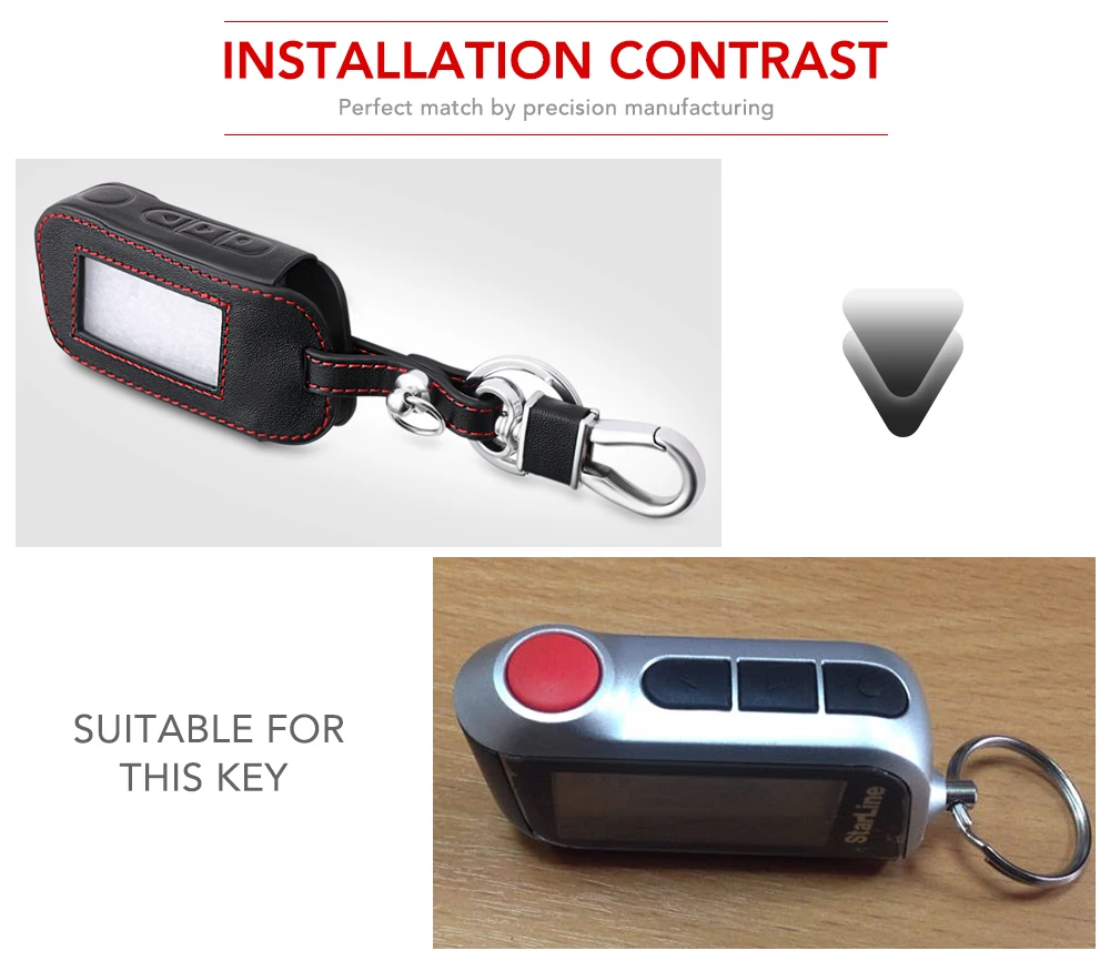 Key Case Cover Leather Car Key Case Keychain Protect Cover For Starline A63/A36/A39/A66/A96 Two Way Car Alarm LCD Remote Control