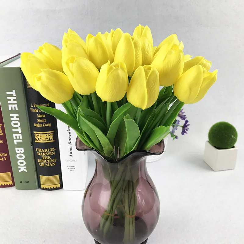 10 PC PU mini Tulips artificial flowers tulips bouquet real touch