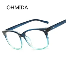 OHMIDA Новые Модные Простые зеркальные очки мужские женские очки черные ультралегкие от близорукости, по рецепту Ретро женские мужские очки