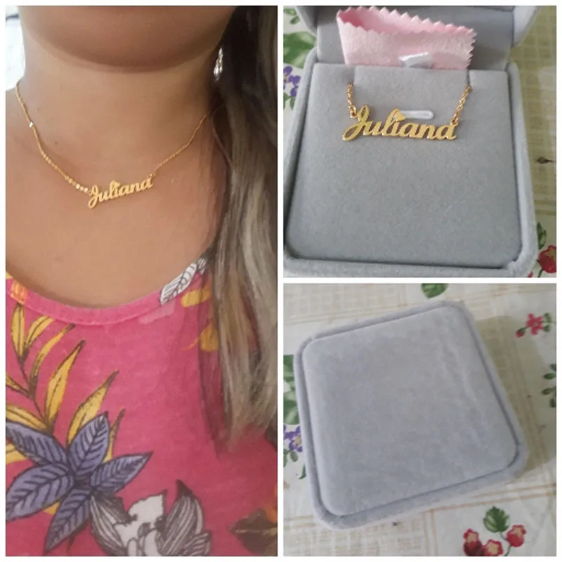

Collier Femme 2019 Women's Custom Name Necklaces Stainless Steel Charm Personalized Letter Nameplate Pendants Friendship Gifts