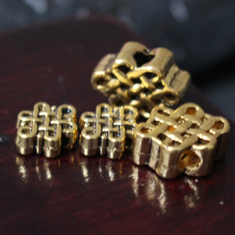 

10pcs/lot Antique Bronze Color Chinese Knot Shape Metal Beads Multi Size Bracelets Spacer Charm Beads DIY Jewelry Make Materials