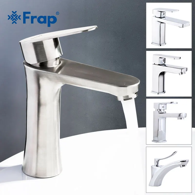 Online Grifos de lavabo Frap, acero inoxidable cromado para lavabo, grifo para lavabo, grifo mezclador para lavabo, grifo de latón para agua fría y caliente