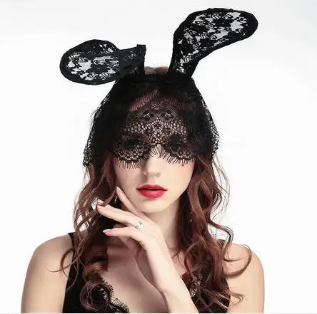 100 шт./лот FedEx быстро творческий стиль женские модные оголовье женский holloween вечерние заячьи ушки головные уборы черный белый красный