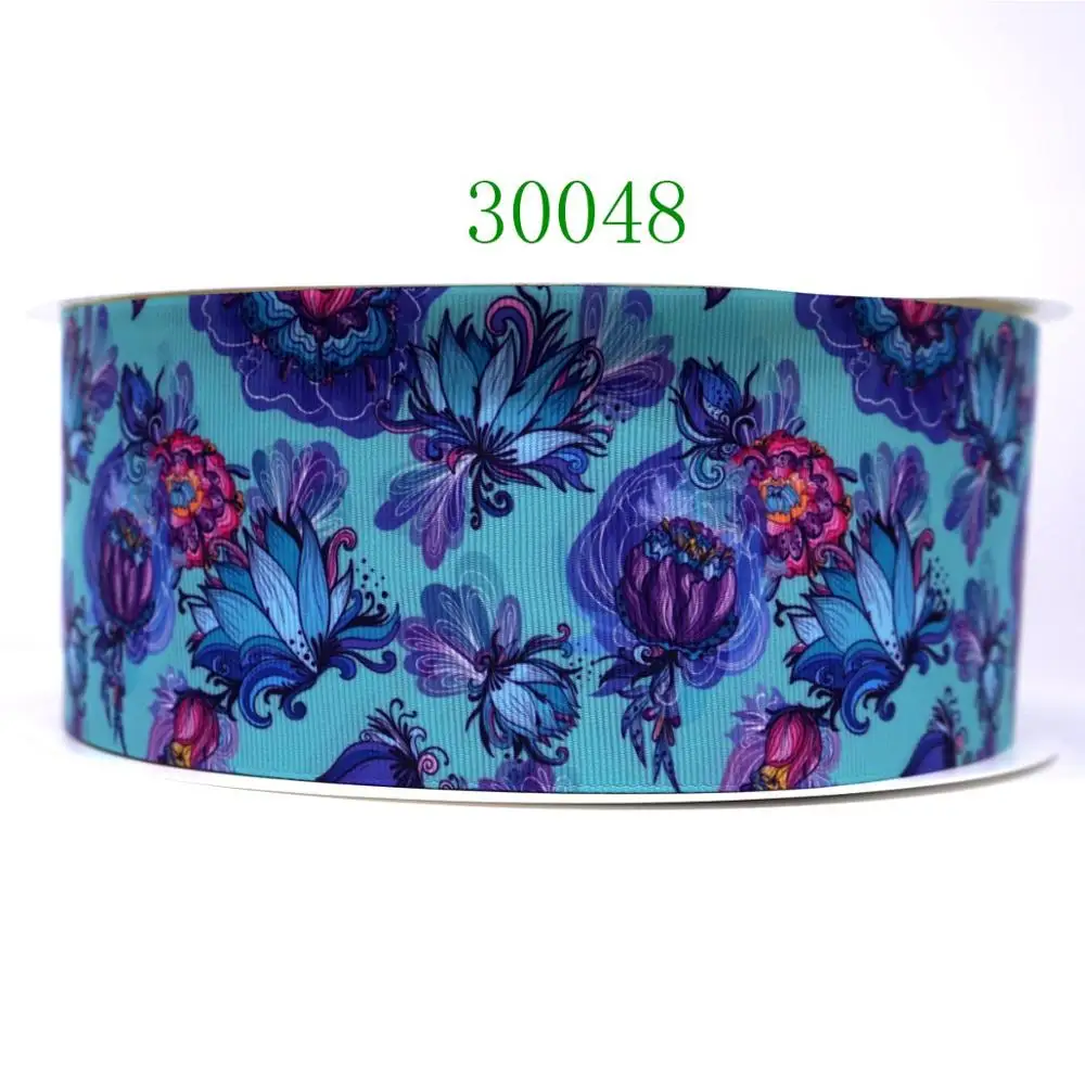 30048 50 ярдов Цветок напечатанный grosgrain ленты 30061 - Цвет: 30048