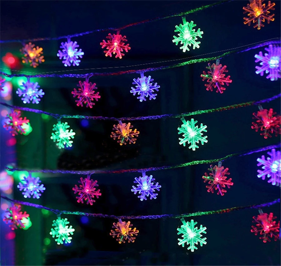 Thrisdar 20M 30M 50M 100M Outdoor Christmas LED String Fairy Light Snowflakes Wedding Party Xmas Curtain Icicle Garland Light