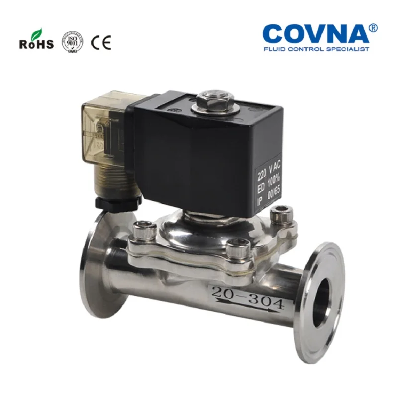 N/C 11/2 дюймов из нержавеющей стали санитарный Соленоидный клапан