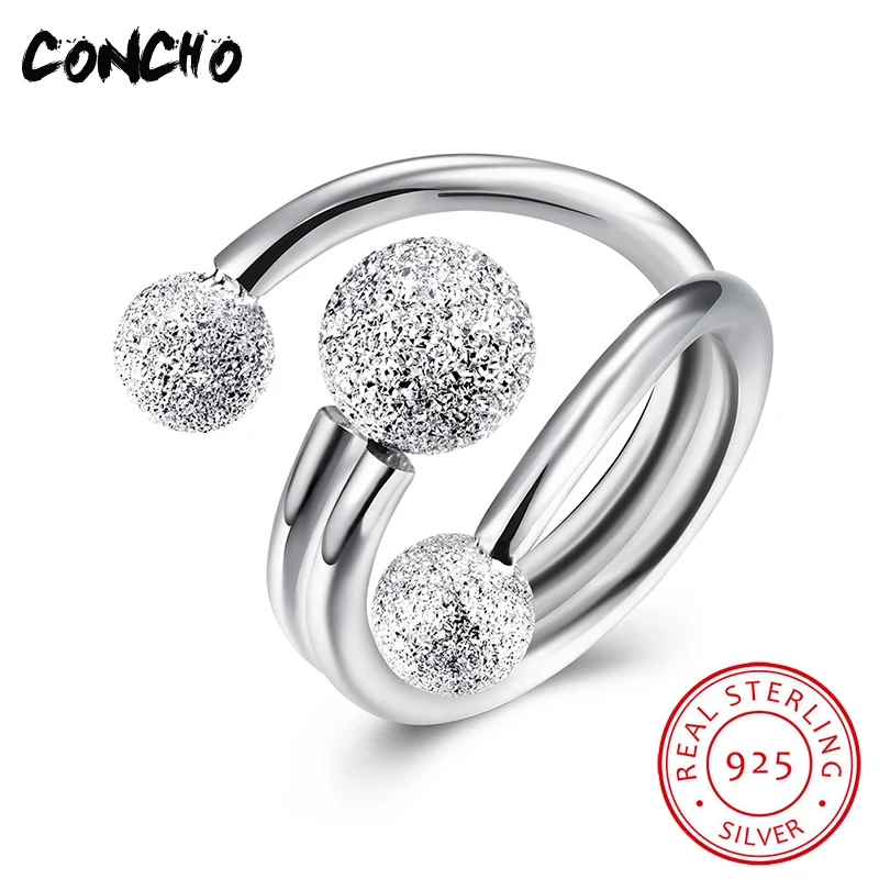 

Concho Jewelry 925 Sterling Silver Geometric Opening Rings For Women Anniversary Design Gift 2018 Exaggeration Women Jewelry