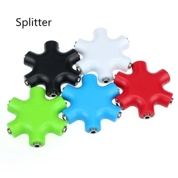 

Audio Splitter for 3.5mm Quality Earphones 1 Male to 1 2 3 4 5 Female Cable Port Aux 5-way Audio Output Cables for Music 28cm