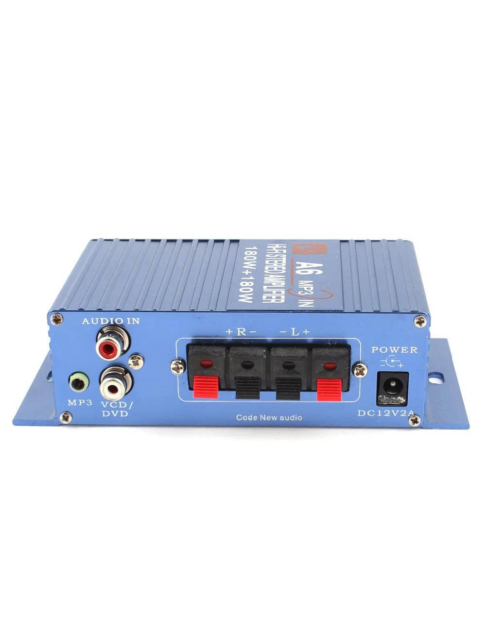 DC 12V 180W Car Blue Aluminum Mini Hifi Stereo Audio Power Amplifier UXCELL