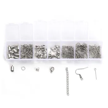

220pc/Box Stainless Steel Extender Chain Cord End Caps Lobster Clasp Findings Mixed For DIY Jewelry Making Bracelet Accessories