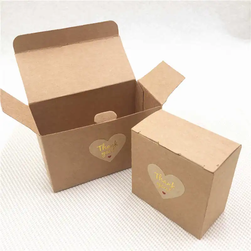 12 шт./лот ручной работы из крафт-бумаги картонные коробки чехлы на праздник день рождения Вечеринка Печенье Десерт посылка контейнер для хранения коробки