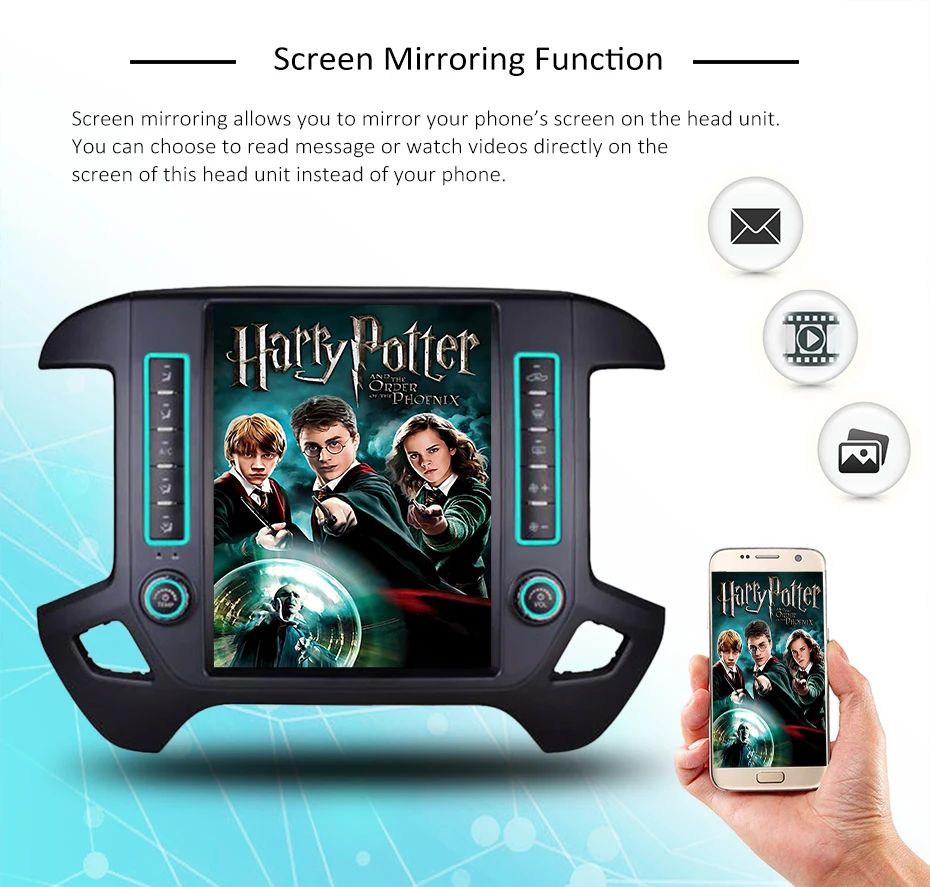 Flash Deal Android 7.1 12.1" Tesla style Vertical car radio navigation player For Chevrolet Silverado and GMC Sierra 2014 2015 2016 - 2018 3