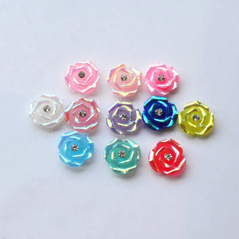 50pcs Purple Aluminum Rose Flowers Spacer Beads DIY Embellishment Craft 8mm 