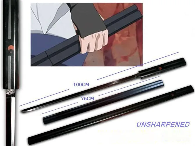 

S1607 ANIME NARUTO SASUKE KUSANAGI SWORD BLACK STRIP ON MATTE BLACK GUNMETAL 40"