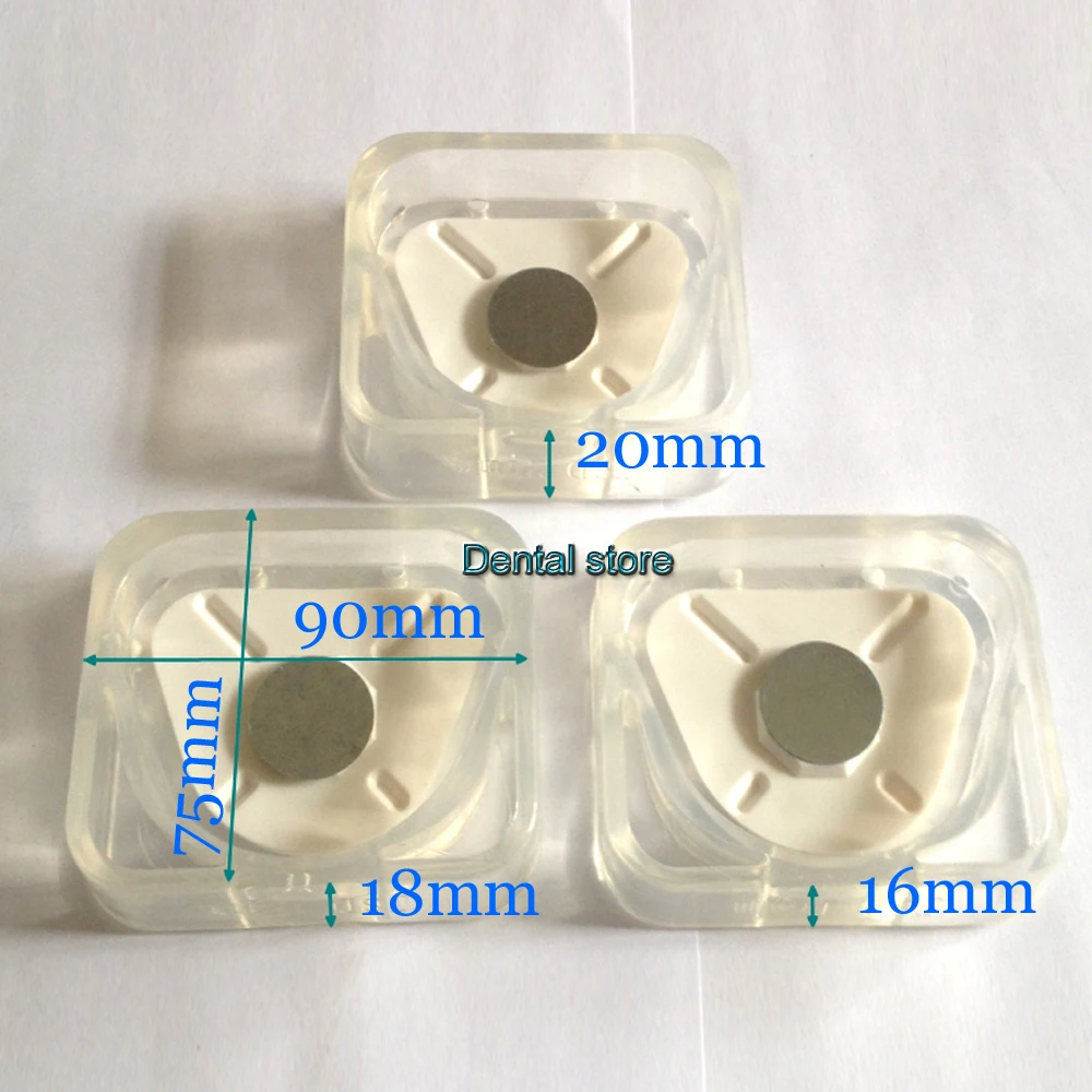 Стоматологическая лаборатория, магнитное основание, распорная гипсовая основа, резиновое магнитное основание, 3 модели, высота: 20 мм, 18 мм, 16 мм