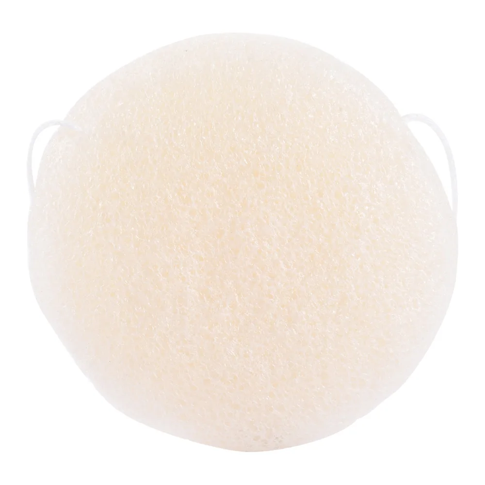 Fulljion 1pcs Konjac Cosmetic Puff Round Shape Face Wash Natural Facial Cleanser Plant Cotton Bamboo Charcoal Wet Sponge Makeup - Color: white