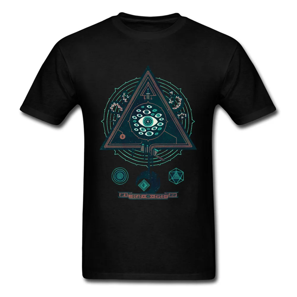 Design All Seeing Men T-shirts Graphic Father Day Short Sleeve Crewneck 100% Cotton Tops Shirt Family T-shirts All Seeing black