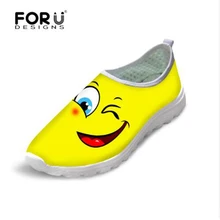 FORUDESIGNS/женские ботинки на плоской подошве с сеткой с забавным принтом Летняя женская повседневная обувь г. женская обувь на платформе женская обувь на плоской подошве для прогулок